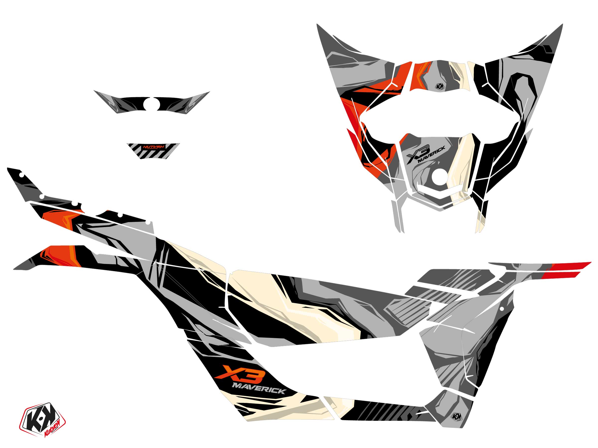 Kit Déco SSV Kliff Can-Am Maverick X3 Sable 2017-2023 - vue 2