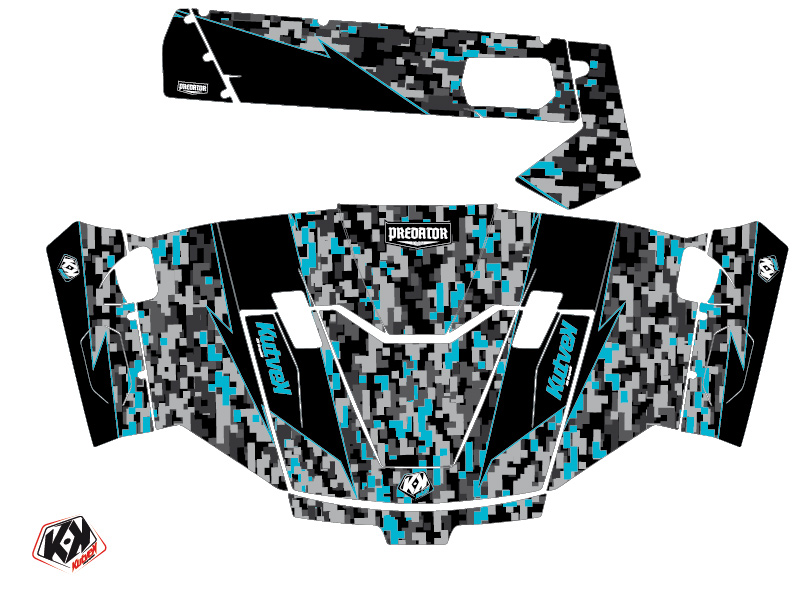 Kit déco SSV Predator CF Moto U Force 800 noir turquoise (2013-2023) KUTVEK - vue 2