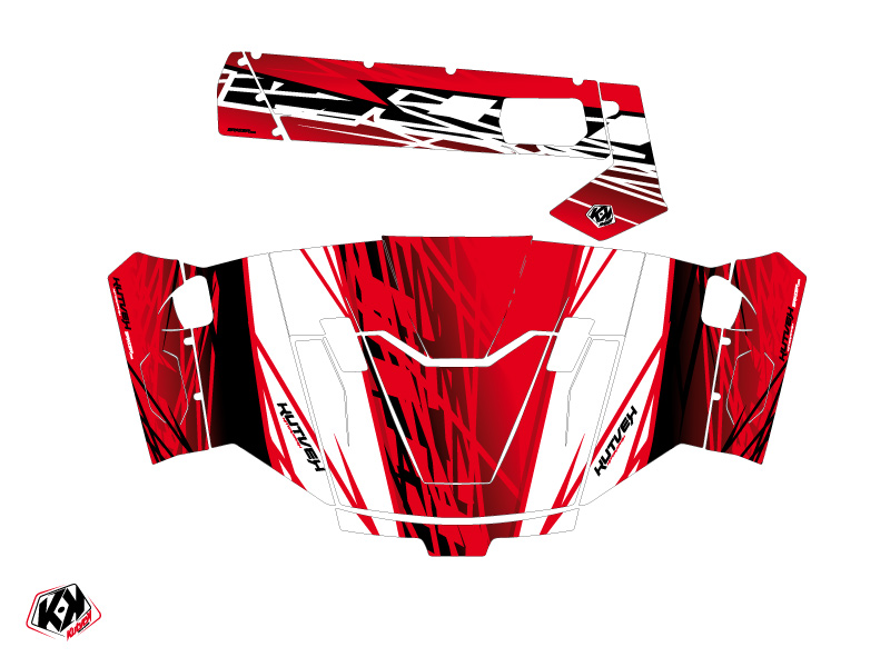Kit Déco SSV Eraser CF Moto U Force 800 Rouge Blanc (2013-2023) KUTVEK - vue 2