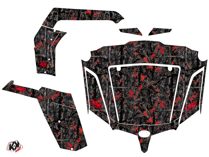 Kit Déco SSV Camo CF Moto Z Force 800 Noir Rouge KUTVEK (2013-2023) - vue 2