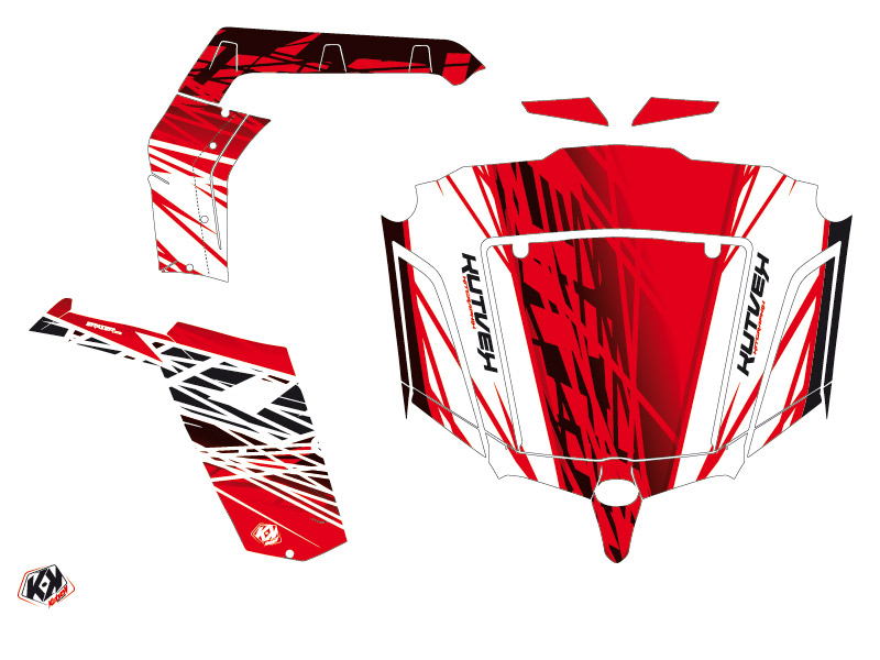 Kit Déco SSV Eraser CF Moto Z Force 800 Rouge Blanc KUTVEK (2013-2023) - vue 2