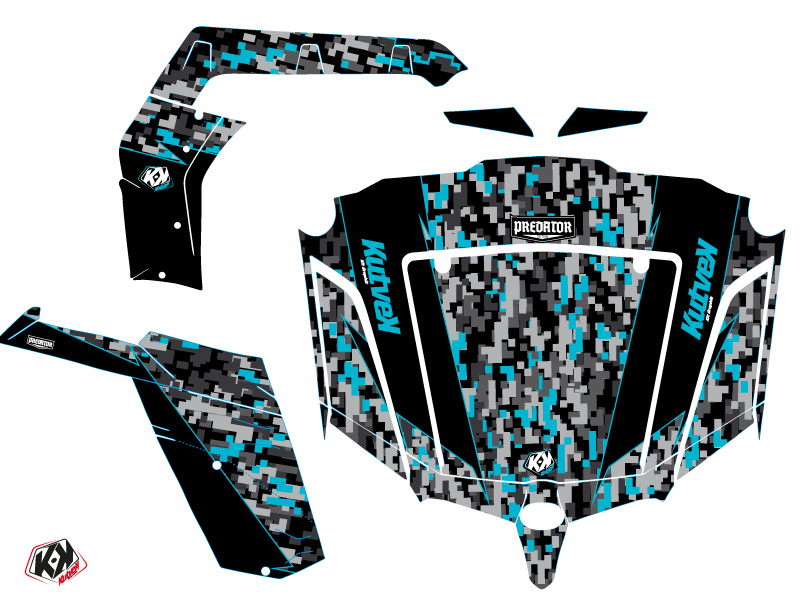 Kit Déco SSV Prédateur CF Moto Z Force 1000 Noir Turquoise 2017-2023 KUTVEK - vue 2