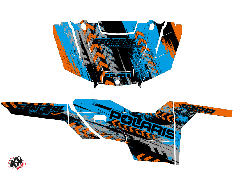 Kit décoration SSV Lifter Polaris General 1000 orange bleu 2016-2021 - vue 2