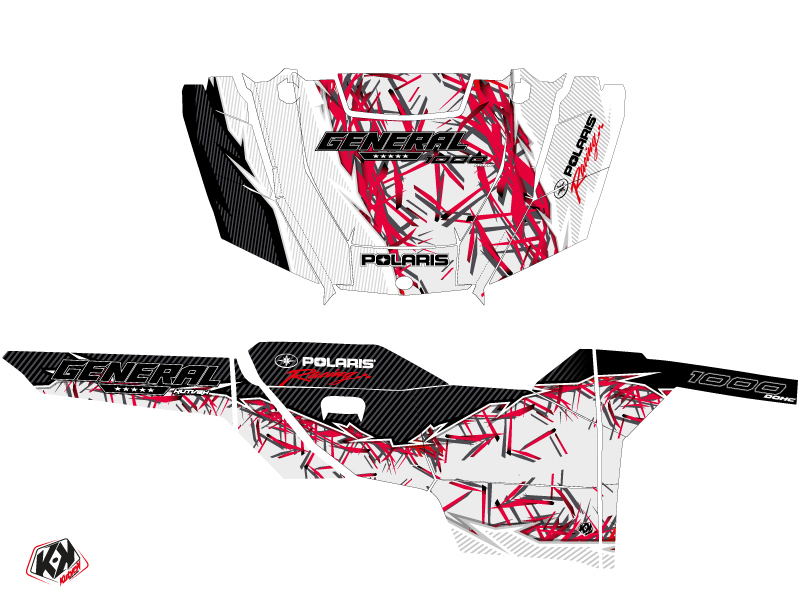 Kit Déco SSV Polaris GENERAL 1000 Rouge Blanc 2016-2021 - vue 2