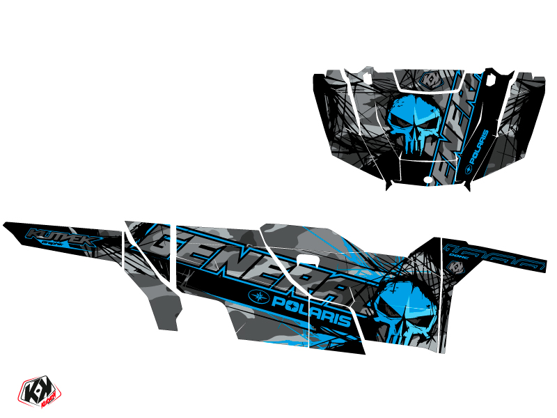 Kit Déco SSV Evil Polaris GENERAL 1000 4 portes Gris Bleu (2017-2021) - vue 2