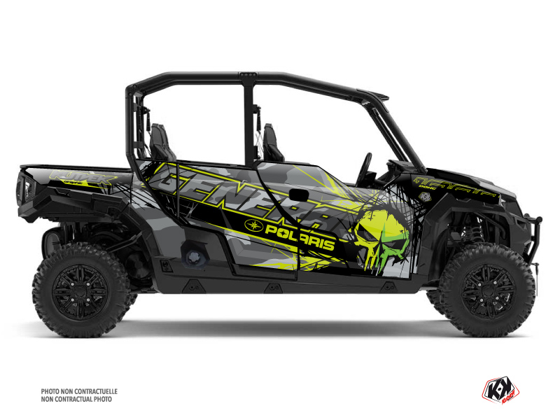 Kit Déco SSV Evil Polaris GENERAL 1000 4 portes Gris Vert (2017-2021)