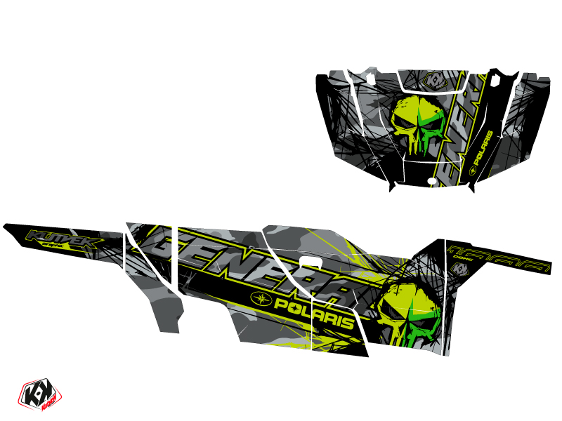 Kit Déco SSV Evil Polaris GENERAL 1000 4 portes Gris Vert (2017-2021) - vue 2