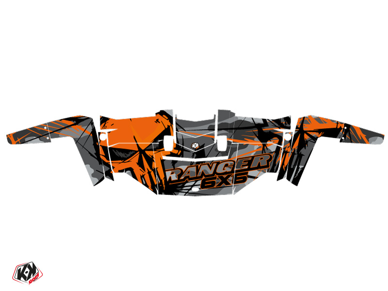 Kit décor SSV Evil Polaris Ranger 6x6 gris orange (2014-2016) KUTVEK - vue 2