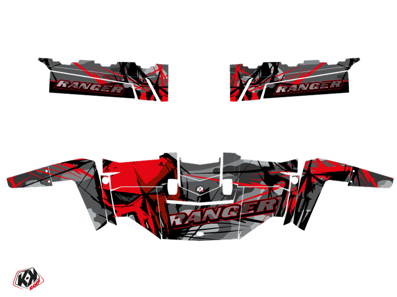 Kit Déco SSV Evil Polaris Ranger 570 FULL Gris Rouge (2016-2021) KUTVEK - vue 2