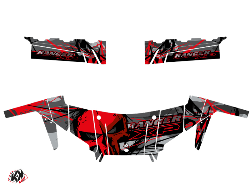 Kit Déco SSV Evil Polaris Ranger 900 XP Gris Rouge KUTVEK (2012-2015) - vue 2