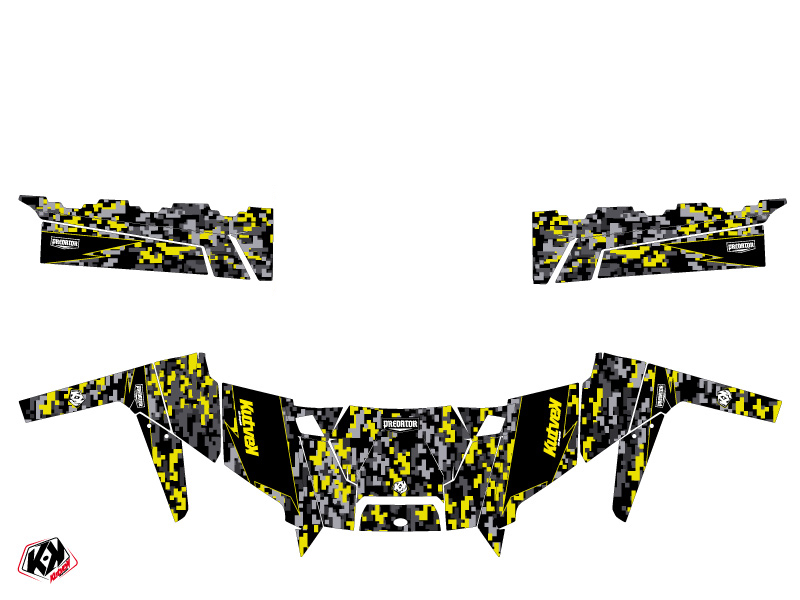 Kit Déco SSV Predator Polaris Ranger 900 XP Noir Gris Jaune (2012-2015) KUTVEK - vue 2