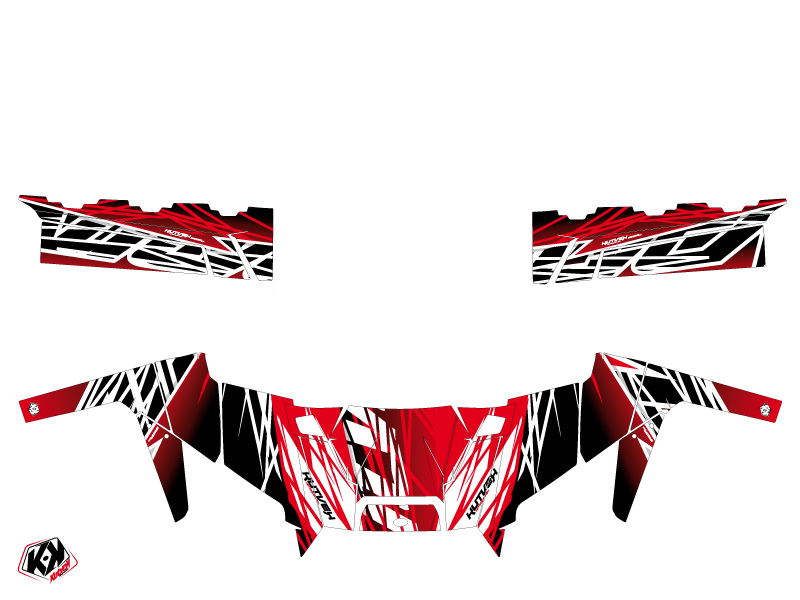 Kit Déco SSV Eraser Polaris Ranger 900 XP Rouge Blanc 2016 KUTVEK - vue 2
