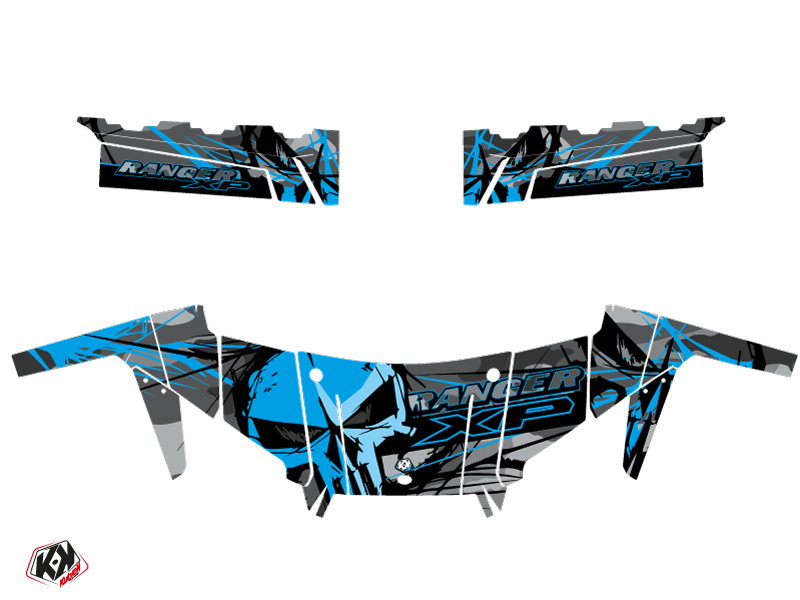 Kit Déco SSV Evil Polaris Ranger 900 XP Gris Bleu (2017-2019) KUTVEK - vue 2