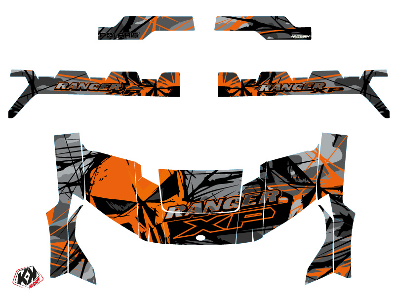 Kit Déco SSV Evil Polaris Ranger 1000 XP Gris Orange (2018-2023) KUTVEK - vue 2