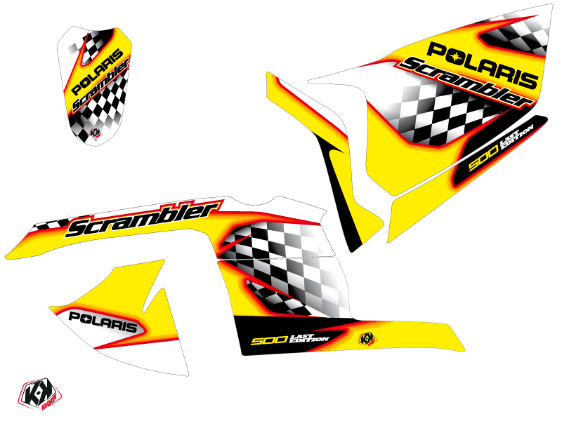 Kit déco Quad Last Edition Polaris Scrambler 500 jaune 1997-2009 KUTVEK - vue 2