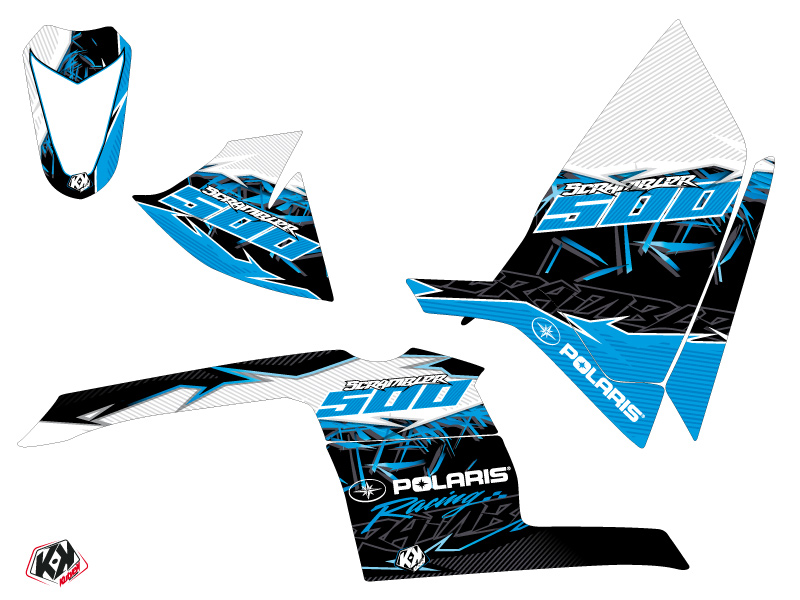 Kit décoration Quad Polaris Scrambler 500 bleu 1997-2009 Kutvek - vue 2