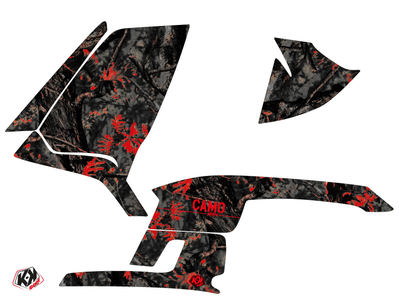 Kit Déco Quad Camo Polaris Scrambler 500 Noir Rouge (1997-2009) KUTVEK - vue 2