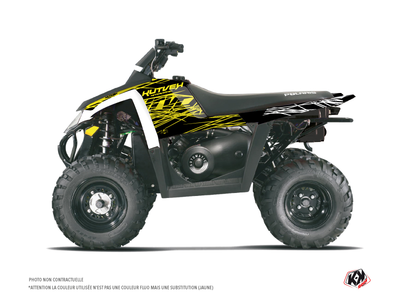 Kit Déco Quad KUTVEK Eraser Fluo Polaris Scrambler 500 Jaune (1997-2009)