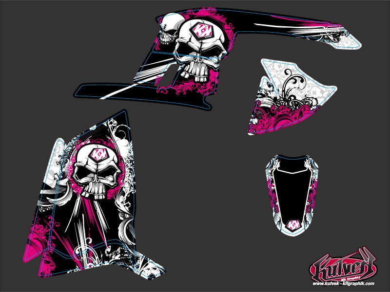 Kit Déco Quad Trash Polaris Scrambler 500 Noir Rose (1997-2009) KUTVEK - vue 2