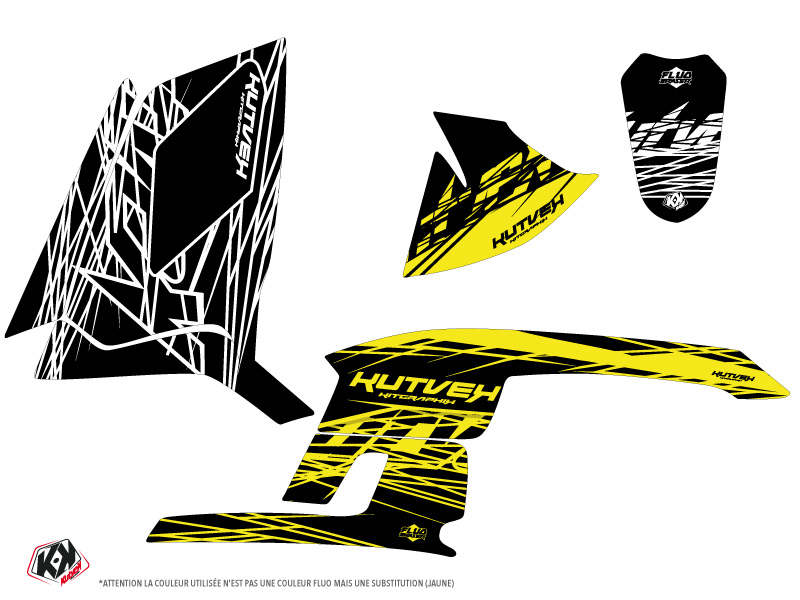 Kit décoration quad Eraser Fluo Polaris Scrambler 500 jaune (2010-2013) KUTVEK - vue 2