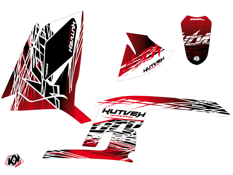 Kit Déco Quad Eraser Polaris Scrambler 500 Rouge Blanc KUTVEK (2010-2013) - vue 2