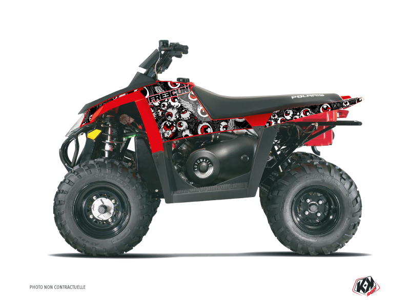 Kit Déco Quad Freegun Eyed Polaris Scrambler 500 Gris Rouge (2010-2013)