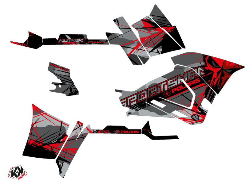 Kit Déco Quad Evil Polaris 570 Sportsman Forest Gris Rouge (2014-2017) - vue 2
