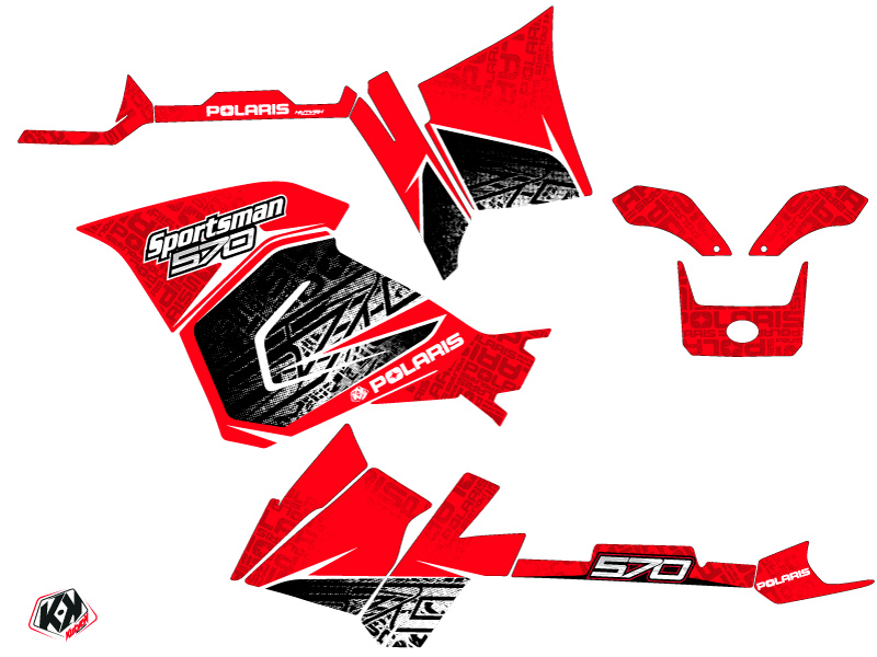 Kit Déco Quad Rock Polaris 570 Sportsman Forest Rouge (2014-2017) KUTVEK - vue 2