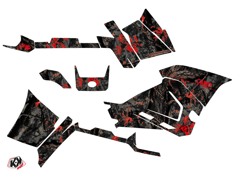 Kit de décoration Quad Camo Polaris 570 Sportsman Forest Noir Rouge KUTVEK (2014-2017) - vue 2