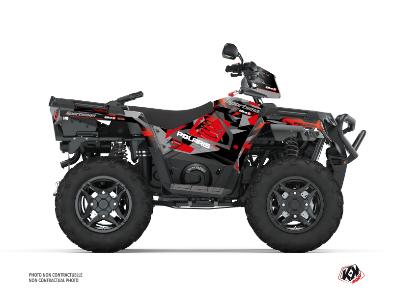 Kit Déco Quad KUTVEK Polaris 570 Sportsman Forest Gris Rouge (2014-2017)