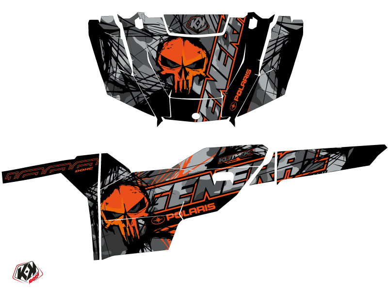 Kit déco SSV Evil Polaris General 1000 gris orange 2022-2023 - vue 2