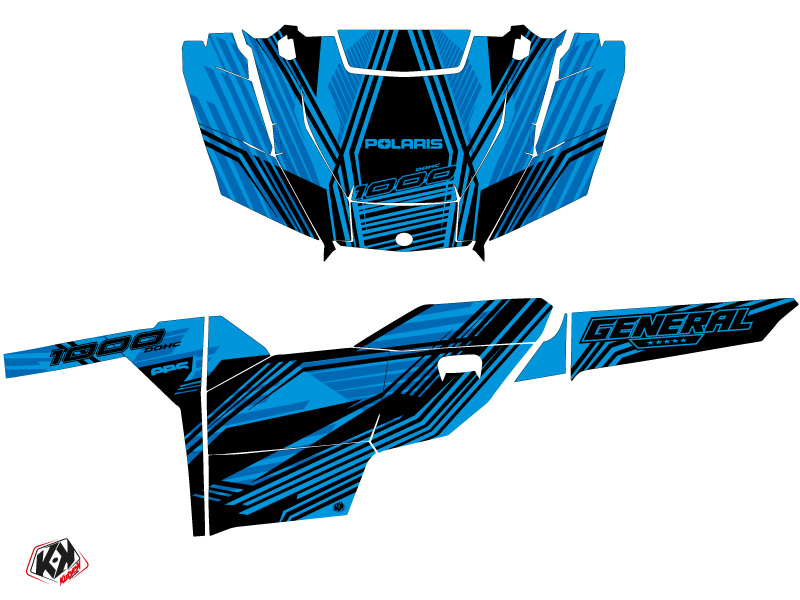 Kit Déco SSV Graphite Polaris General 1000 Bleu (2022-2023) Kutvek - vue 2