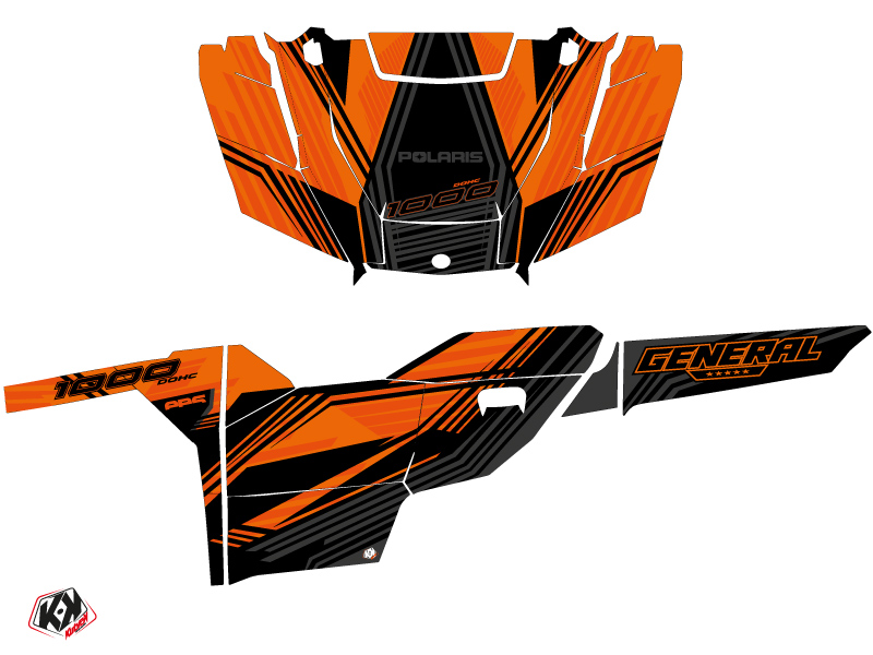 Kit Déco SSV Graphite Polaris GENERAL 1000 Orange (2022-2023) KUTVEK - vue 2
