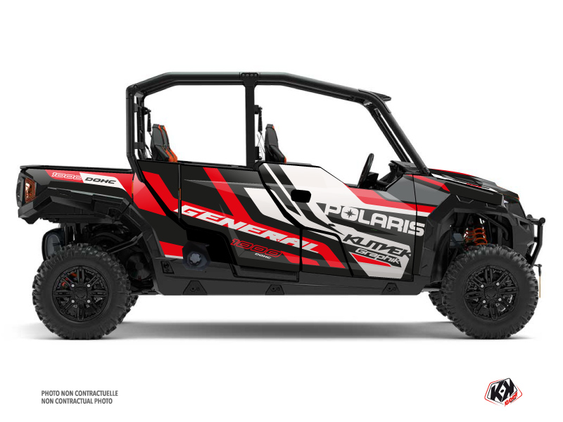 Kit Déco SSV KUTVEK Root Polaris General 1000 4 portes Rouge Noir 2022-2023
