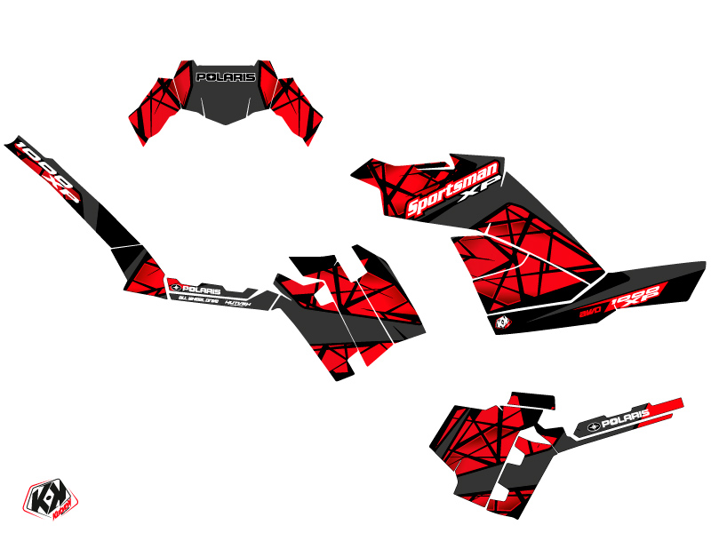 Kit Déco Quad Spin Polaris 1000 Sportsman XP Forest Noir Rouge (2022-2023) - vue 2