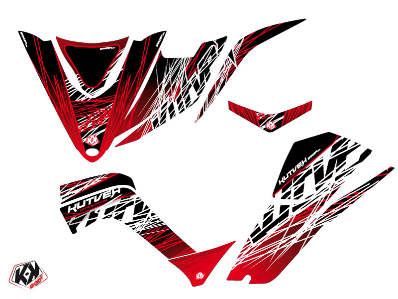 Kit Déco Quad Eraser Kymco 450 MAXXER Rouge Blanc (2010-2023) - vue 2