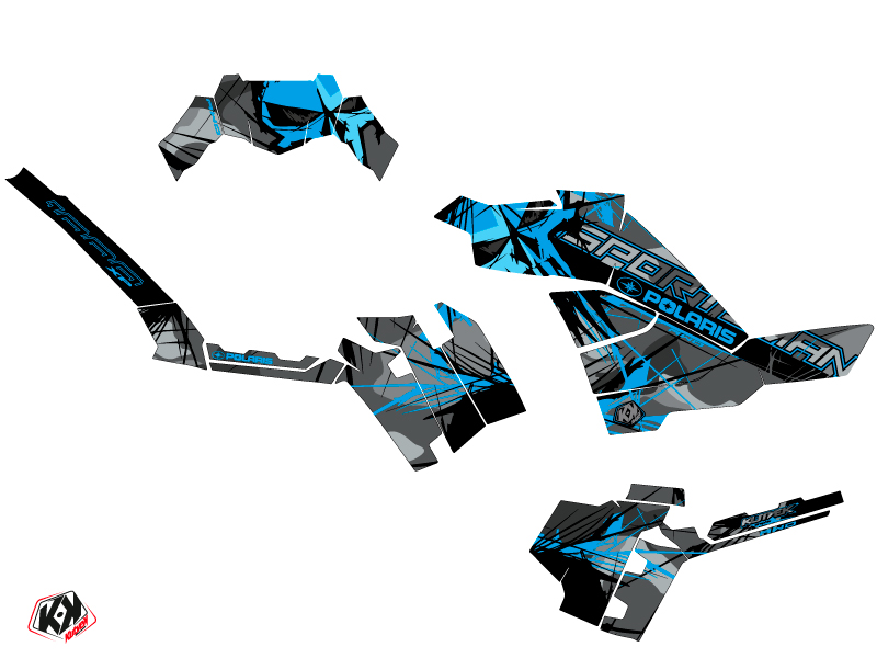 Kit Déco Quad Evil Polaris 850 Sportsman Forest Gris Bleu (2013-2016) - vue 2