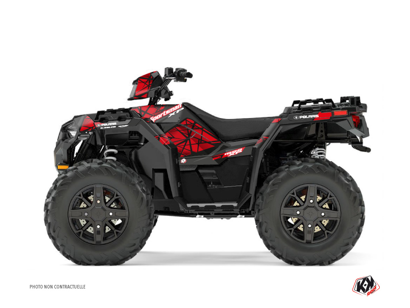 Kit Déco Quad Spin Polaris 850 Sportsman Forest Noir Rouge (2013-2016) KUTVEK