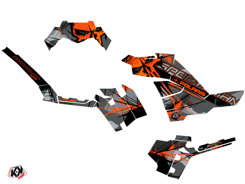 Kit Déco Quad Evil Polaris 850 Sportsman Forest Gris Orange (2017-2020) - vue 2