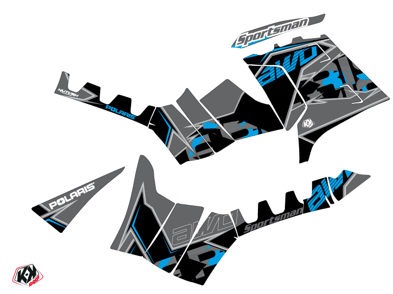 Kit Déco Quad Visor Polaris 850 Sportsman Forest Noir Bleu (2017-2020) - vue 2