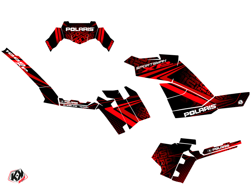 Kit Déco Quad Rock Polaris 850 Sportsman Forest Noir Rouge (2017-2020) - vue 2