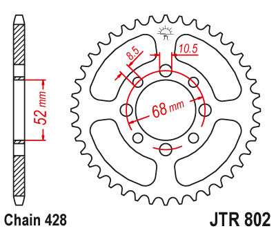 Couronne acier TT Suzuki 428 40 dents Esjot JTR802 - vue 2