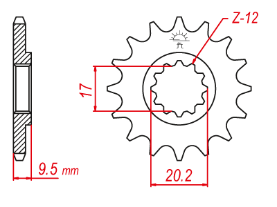 Pignon Esjot TT Lightweight KTM 428 14 dents JTF1907 - vue 2