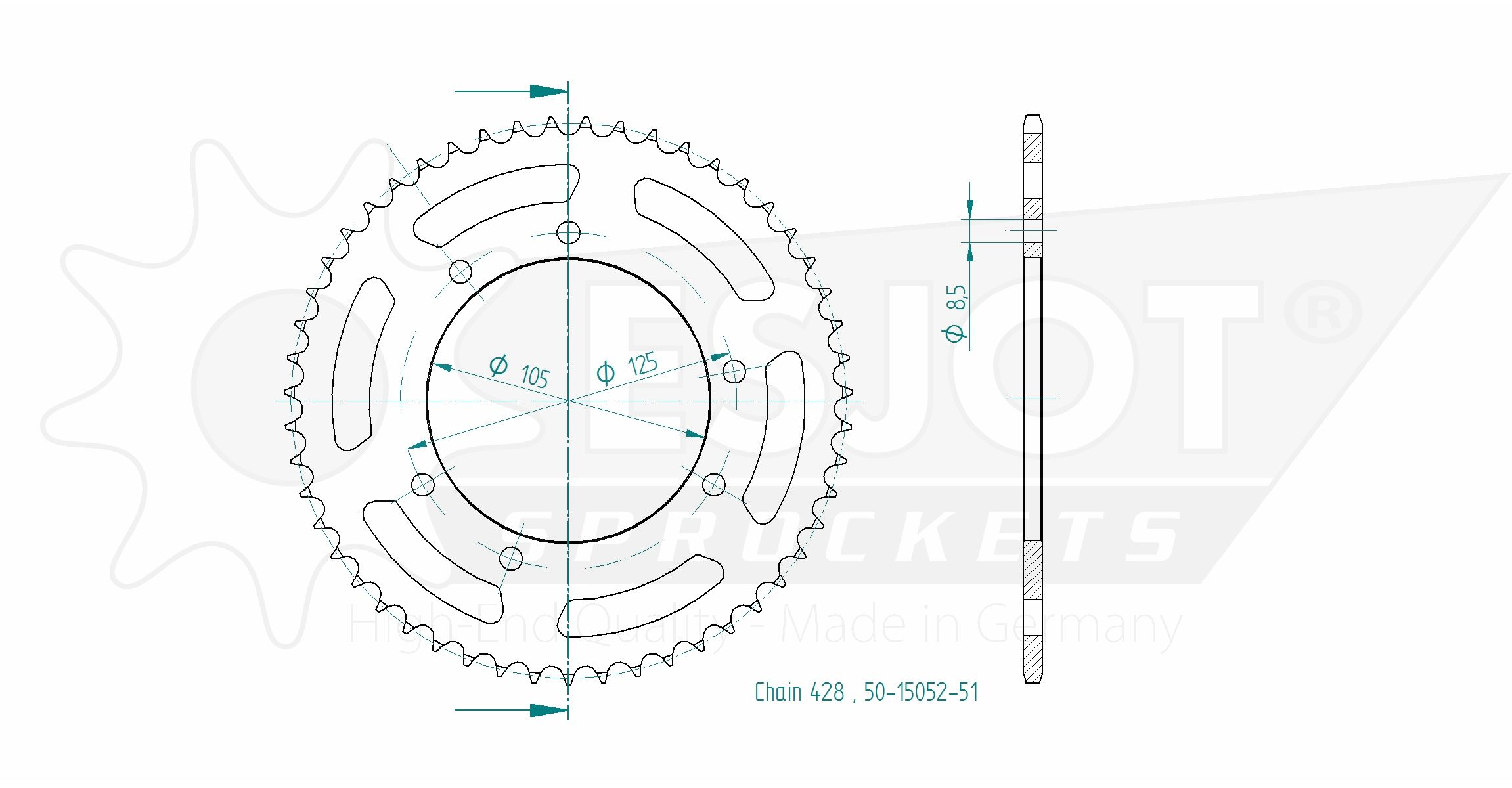 Couronne Acier Esjot 428 - 51 Dents