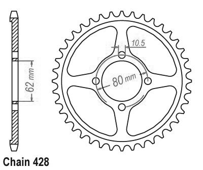 Couronne acier Esjot 428 54 dents Yamaha TT JTR1843