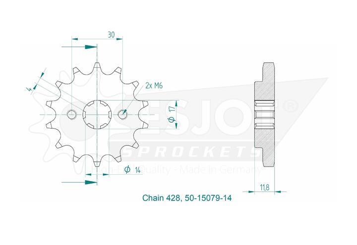 Pignon Esjot 428 - 14 dents