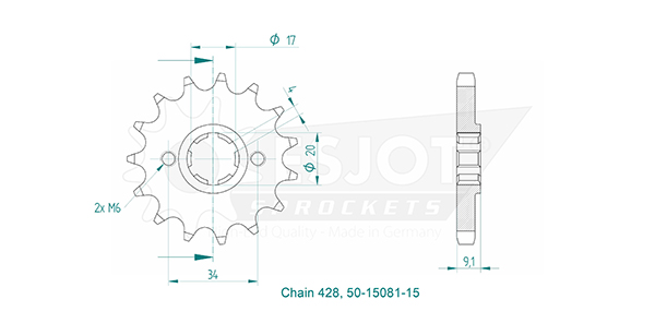 Esjot Pignon 428 15 dents