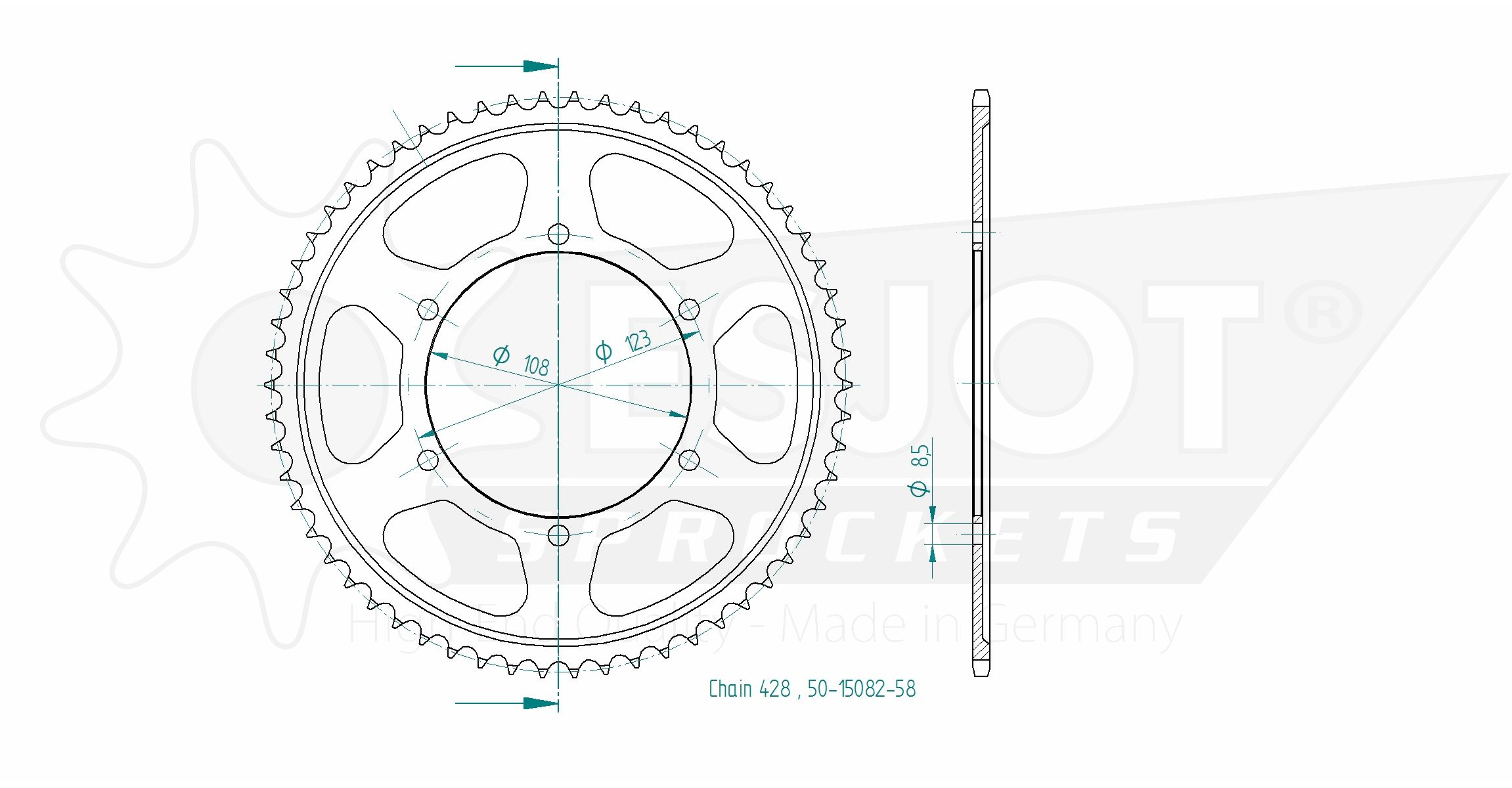 Couronne Acier Esjot 428 - 58 Dents - vue 2