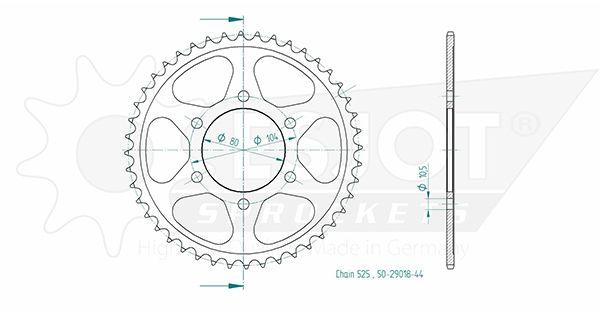 Couronne Acier Esjot 525 43 Dents Kawasaki JTR1489