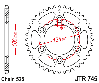 Couronne Acier Esjot 525 - 39 Dents - Similaire JTR745 - vue 2